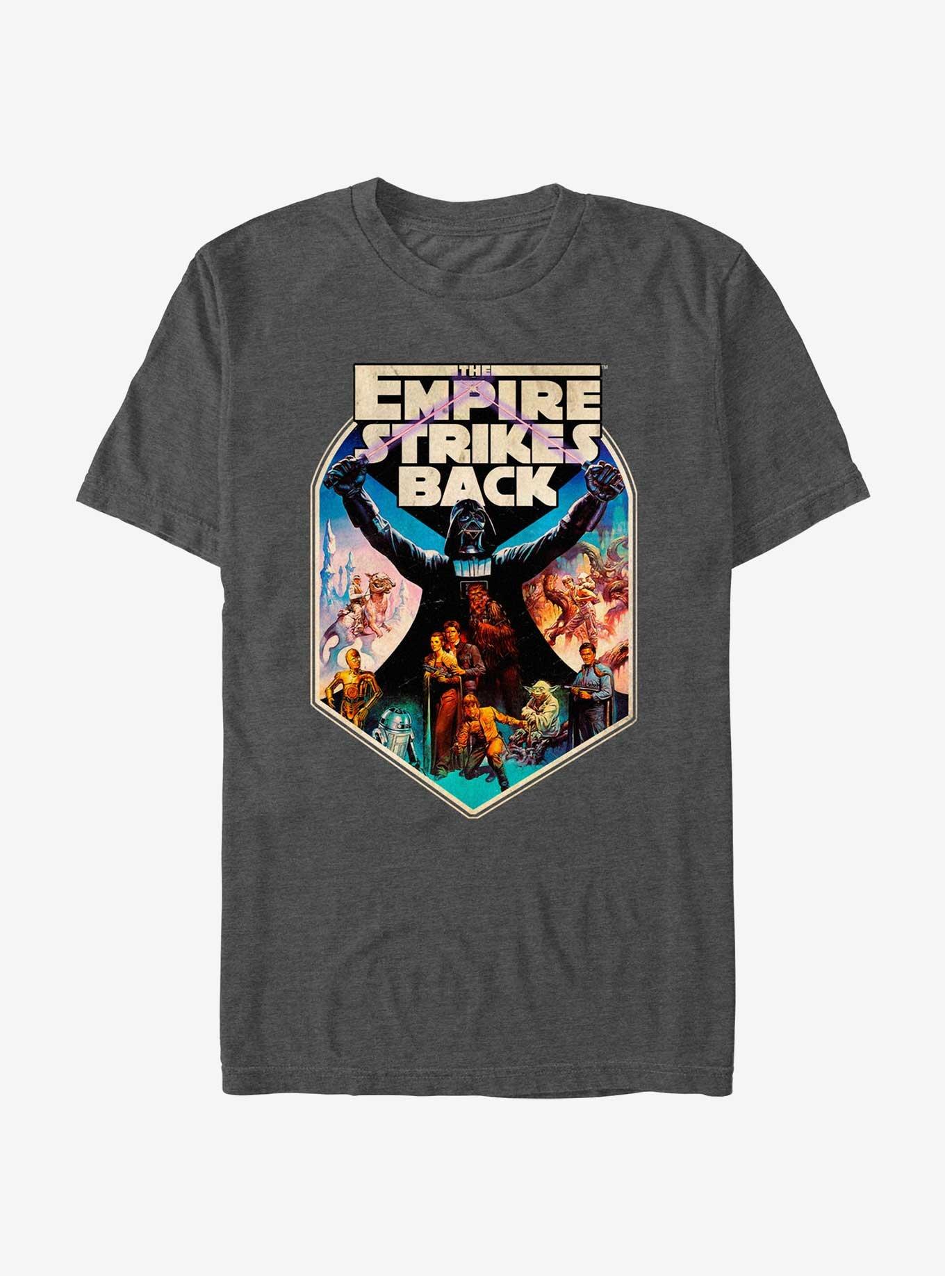Star Wars The Empire Strikes Back Poster T-Shirt, CHAR HTR, hi-res