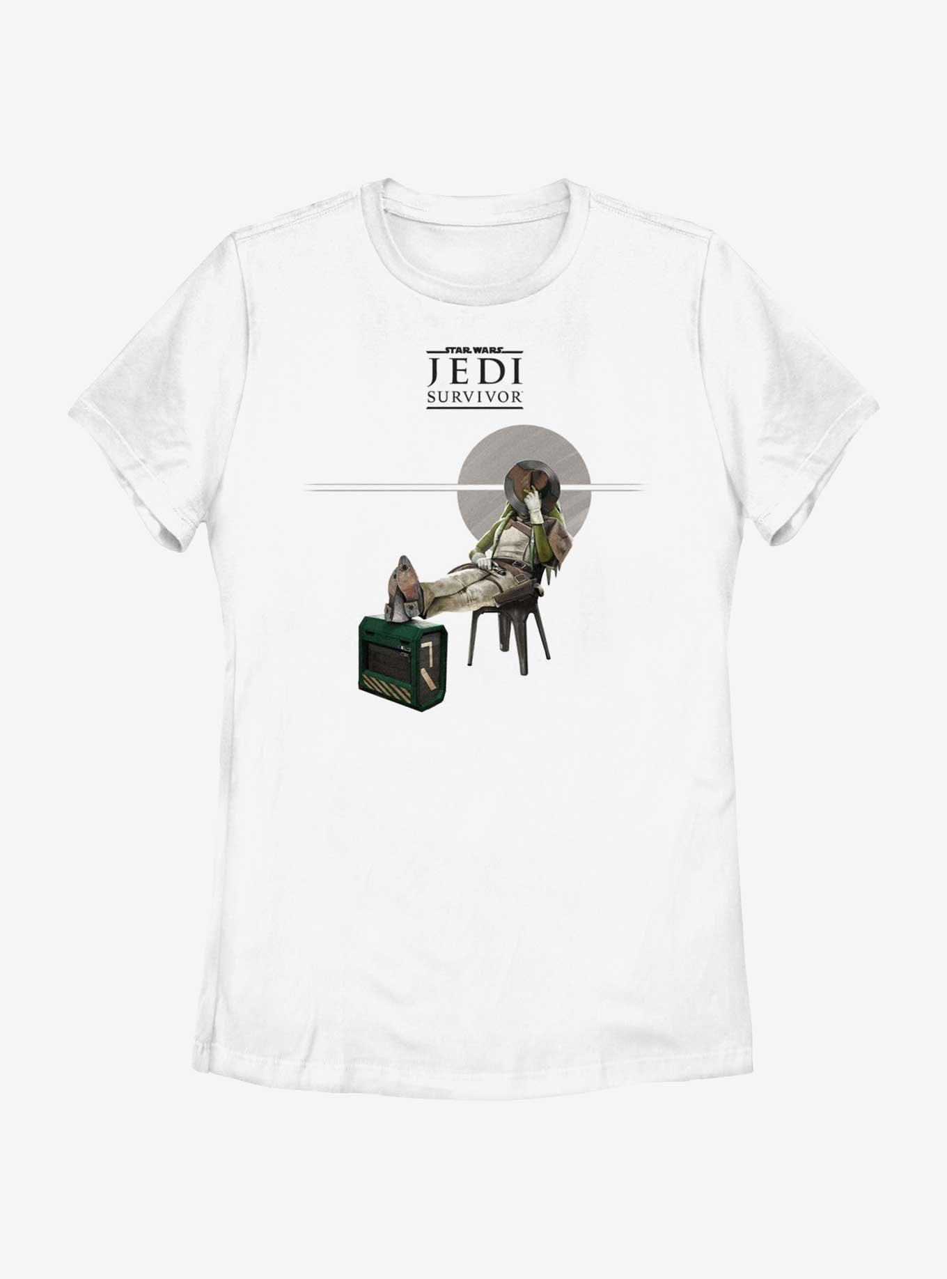 Star Wars Jedi: Survivor Caij Vanda Bounty Hunter Womens T-Shirt, WHITE, hi-res