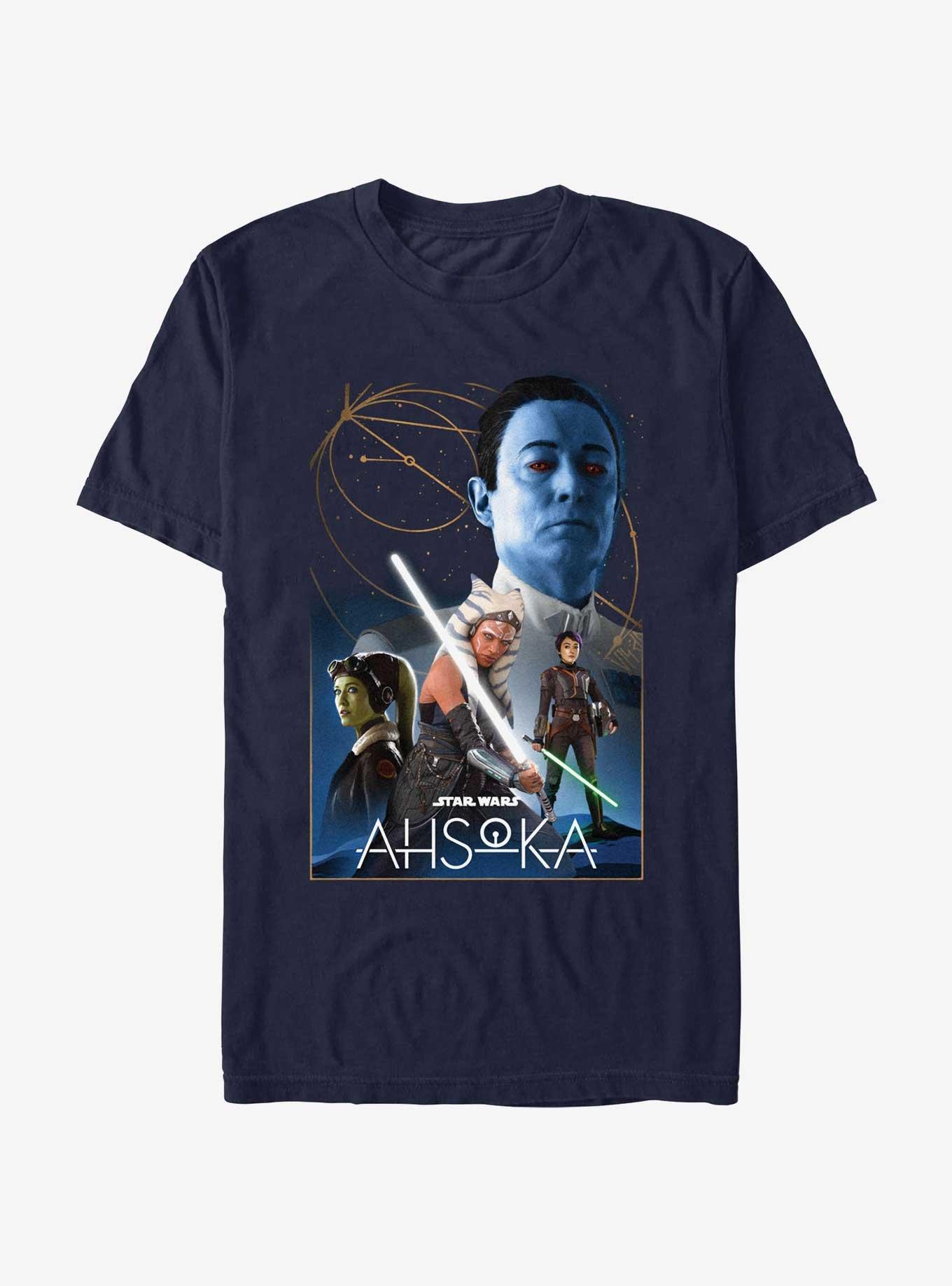 Star Wars Ahsoka Poster T-Shirt, NAVY, hi-res