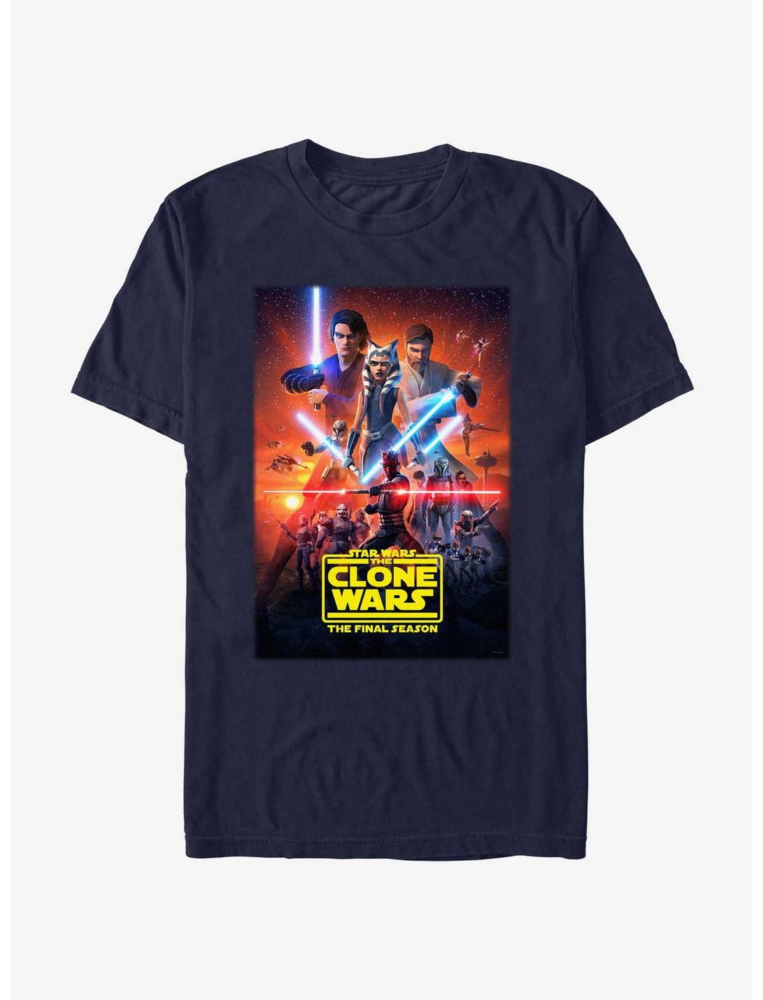 Star Wars: The Clone Wars Final Season Poster T-Shirt, NAVY, hi-res