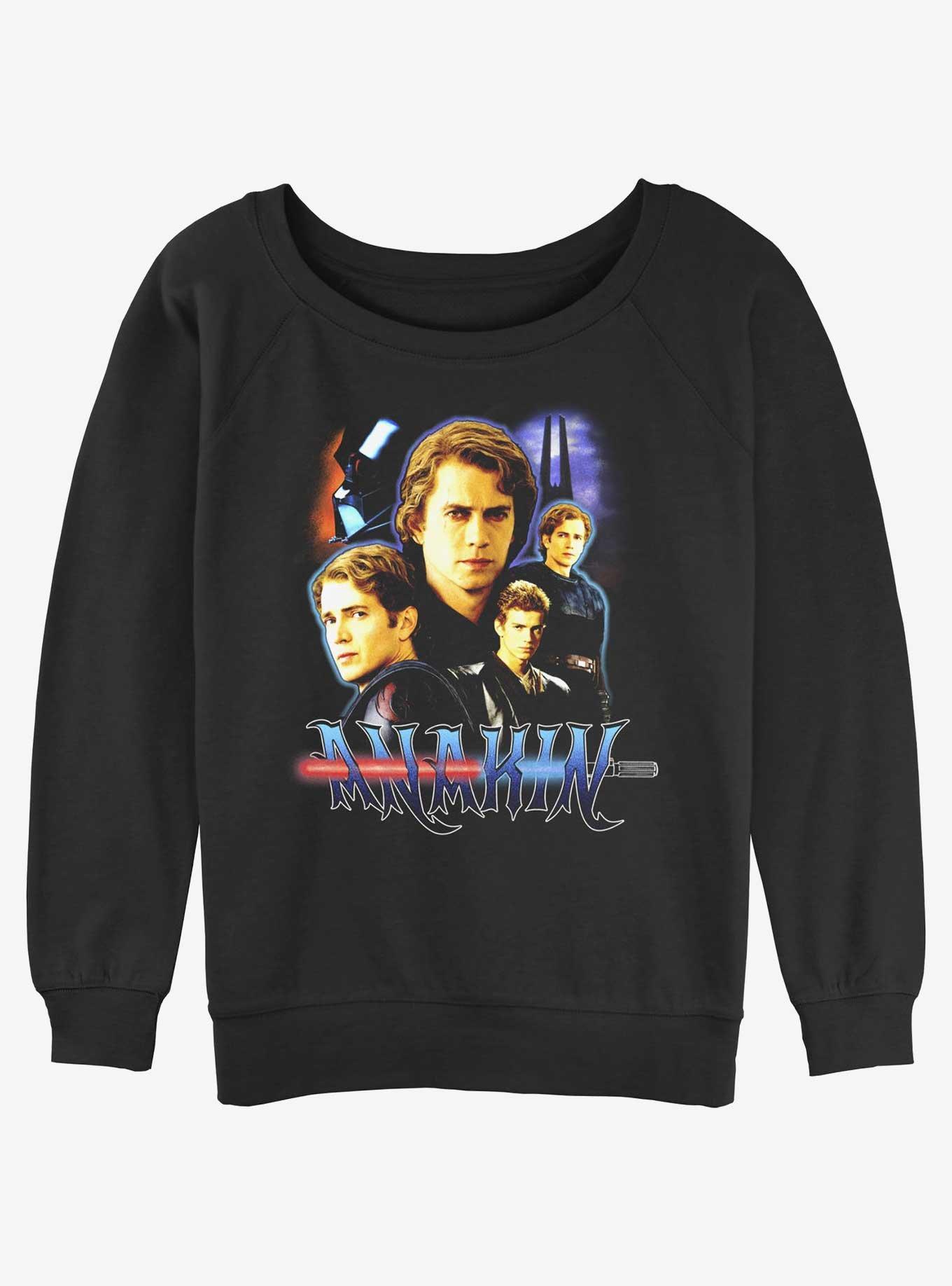 Star Wars Anakin Collage Womens Slouchy Sweatshirt, BLACK, hi-res