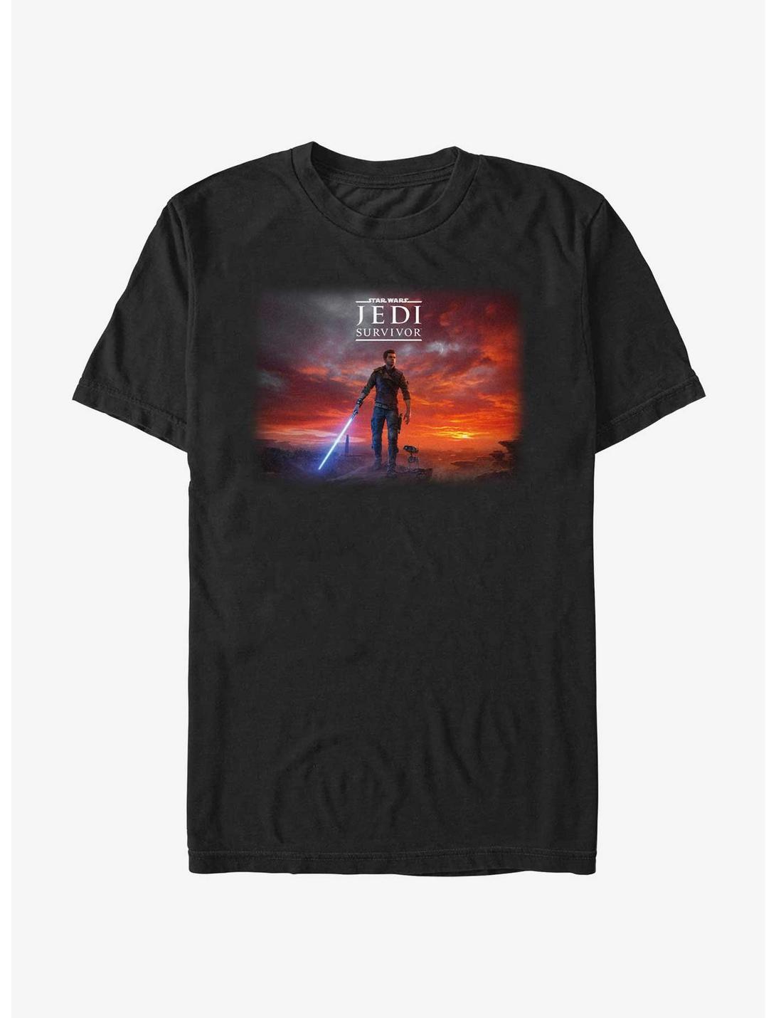 Star Wars Jedi: Survivor Cal Kestis Poster T-Shirt, BLACK, hi-res