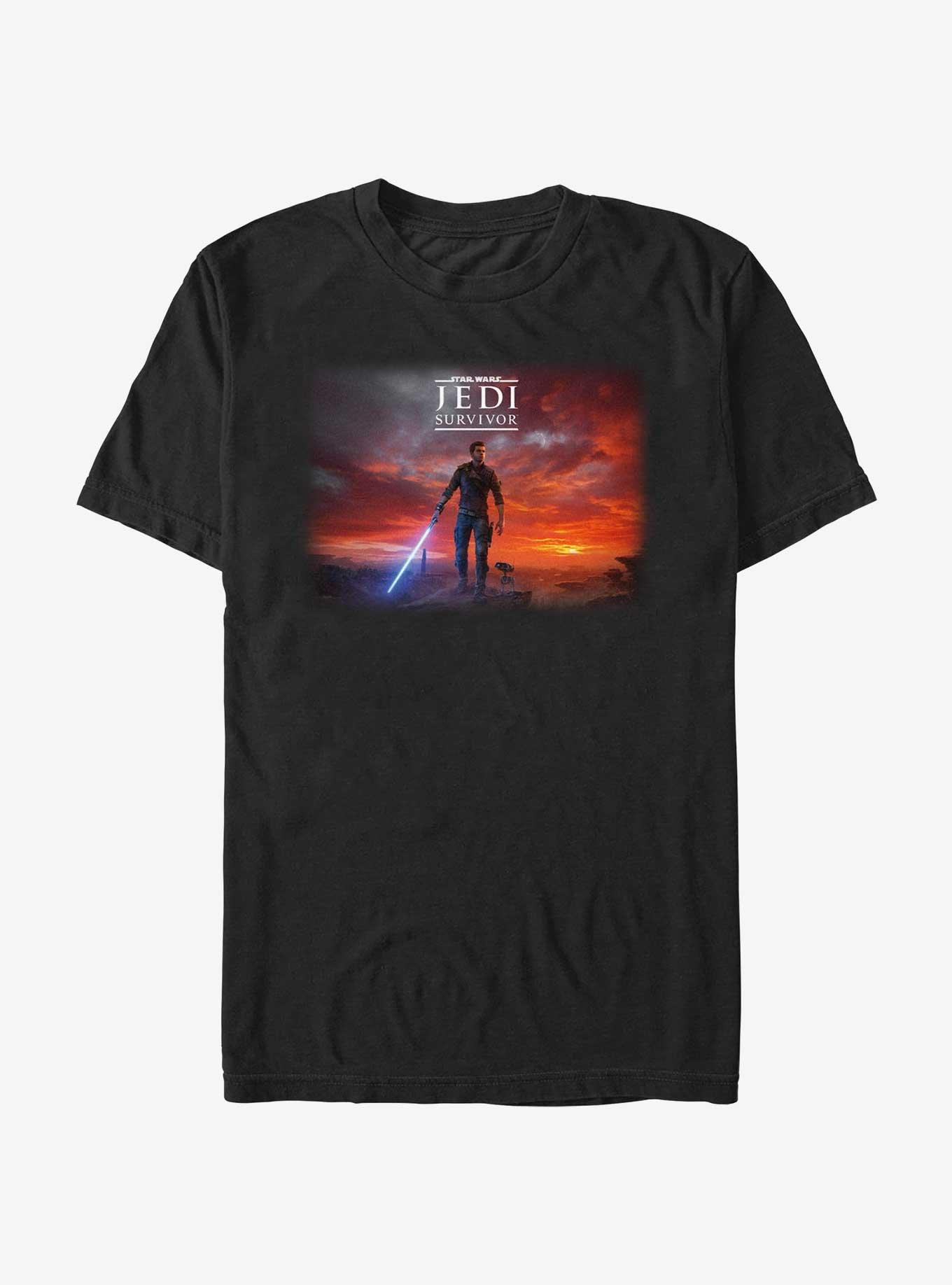 Star Wars Jedi: Survivor Cal Kestis Poster T-Shirt, BLACK, hi-res