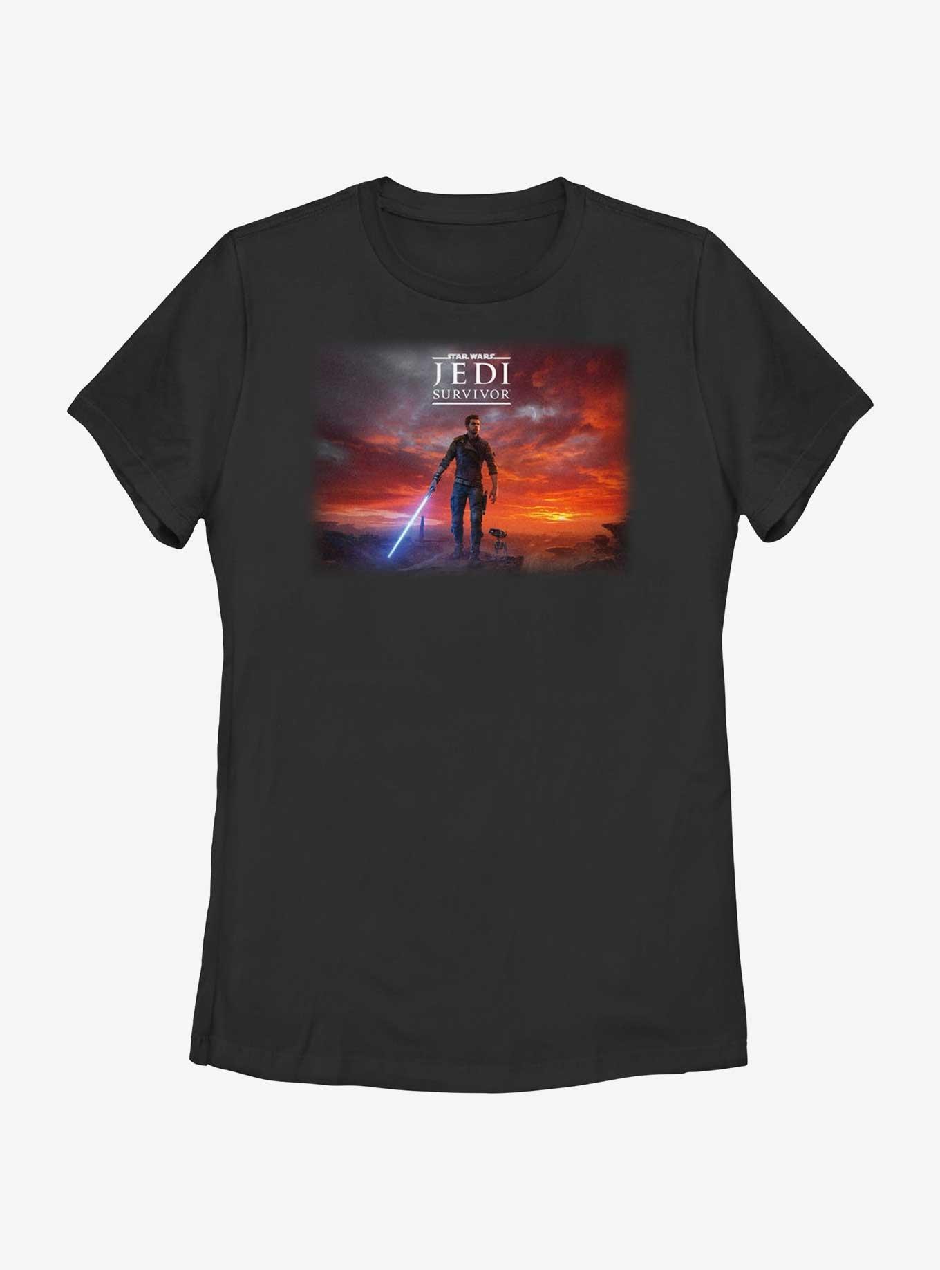 Star Wars Jedi: Survivor Cal Kestis Poster Womens T-Shirt, BLACK, hi-res