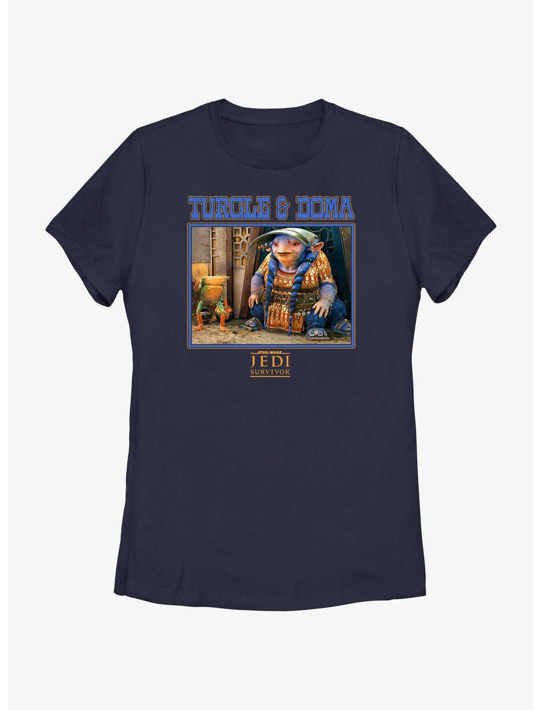 Star Wars Jedi: Survivor Turgle & Doma Poster Womens T-Shirt, NAVY, hi-res