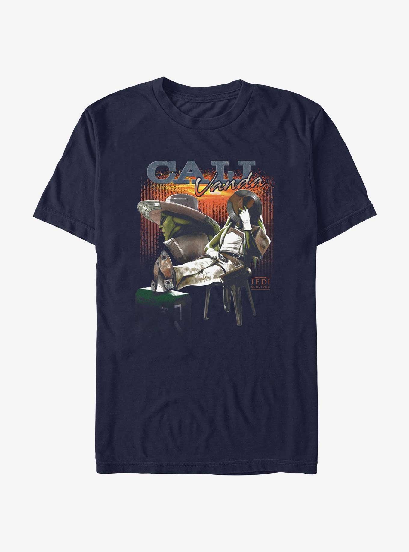 Star Wars Jedi: Survivor Caij Vanda Bounty Poster T-Shirt, NAVY, hi-res