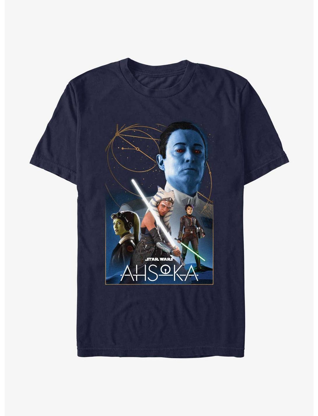 Star Wars Ahsoka Poster T-Shirt, NAVY, hi-res