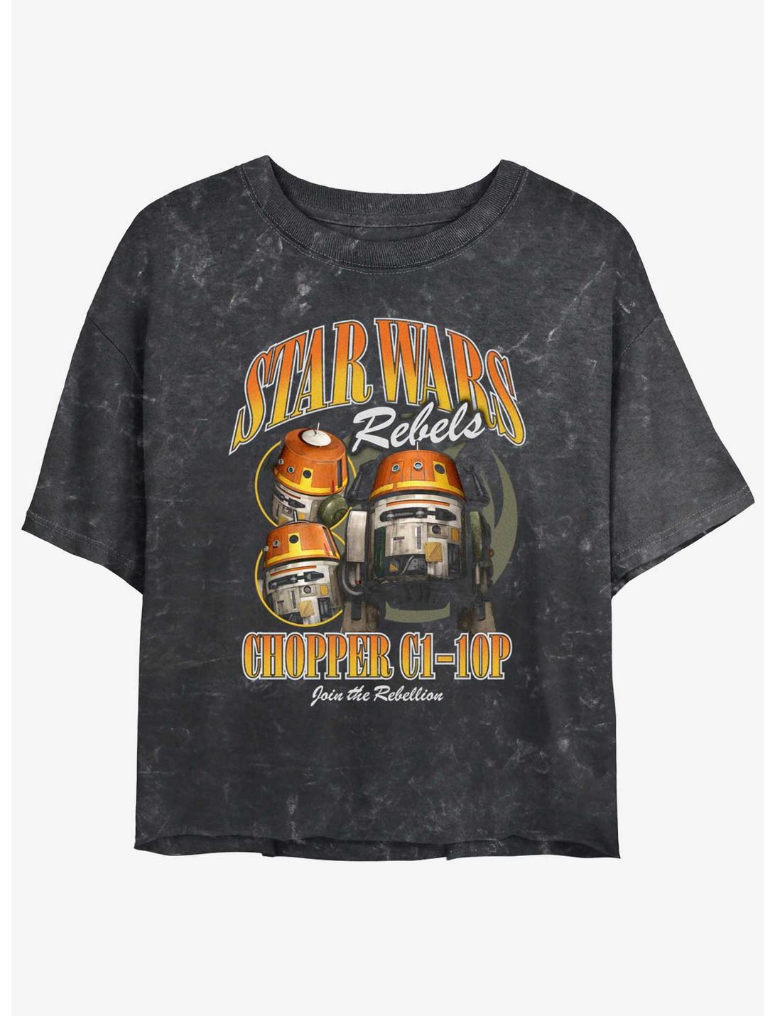 Star Wars Chopper C1-10P Womens Mineral Wash Crop T-Shirt Star Wars Chopper C1-10P Womens Mineral Wash Crop T-Shirt