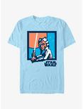 Star Wars: The Clone Wars Ahsoka Tano Box Logo T-Shirt, LT BLUE, hi-res