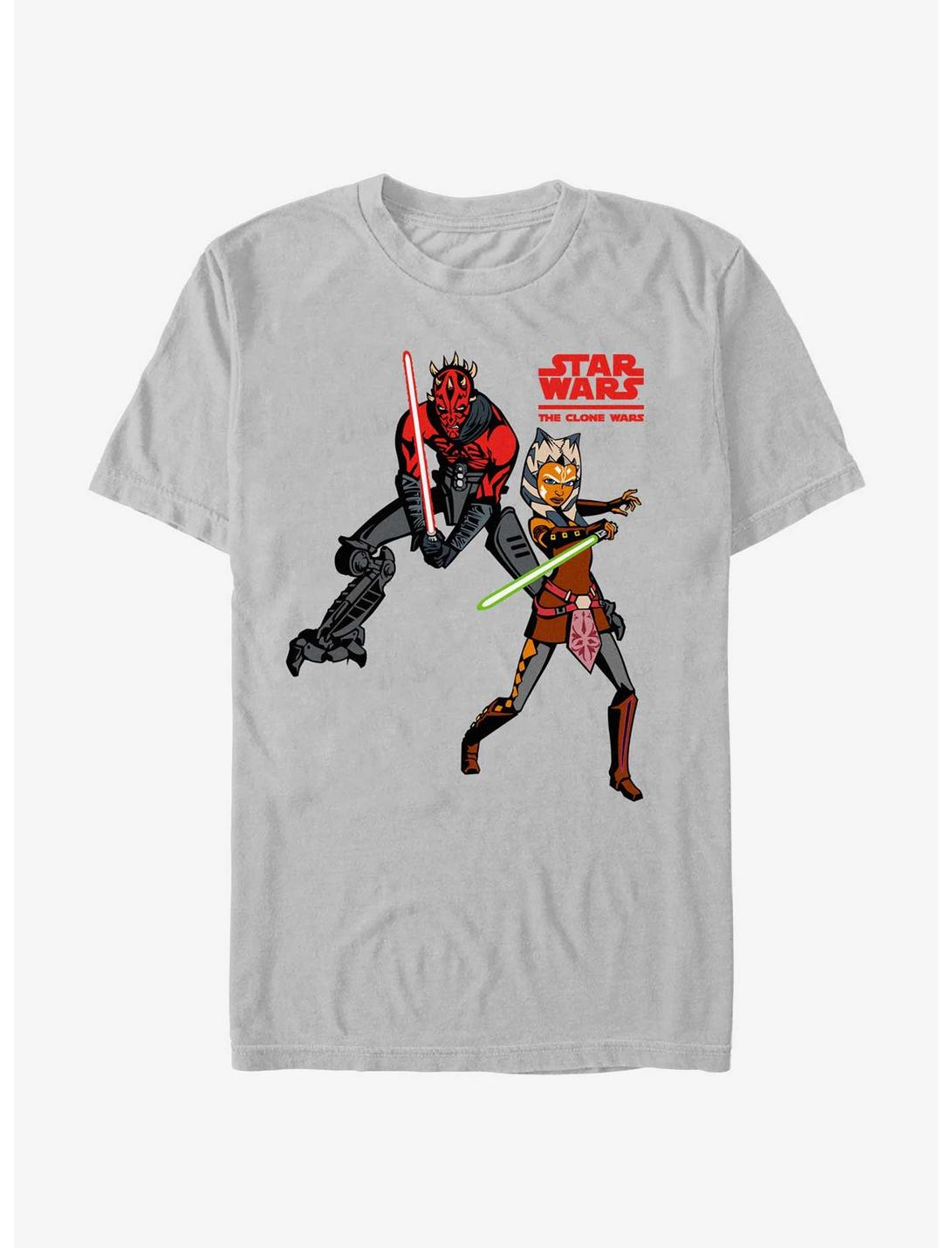 Star Wars: The Clone Wars Darth vs Ahsoka T-Shirt, SILVER, hi-res