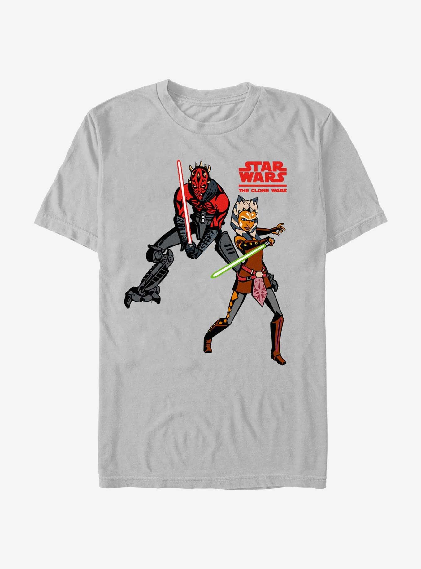 Star Wars: The Clone Wars Darth vs Ahsoka T-Shirt, SILVER, hi-res