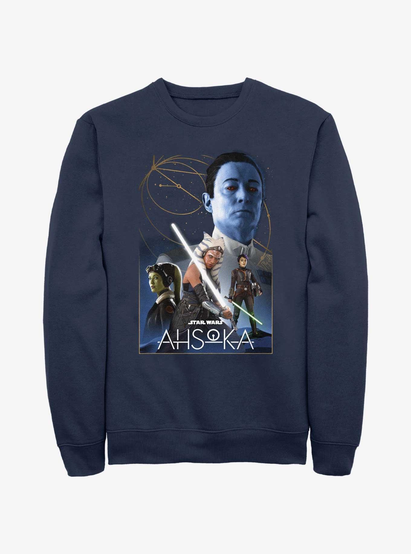 Star Wars Ahsoka Poster Sweatshirt, NAVY, hi-res