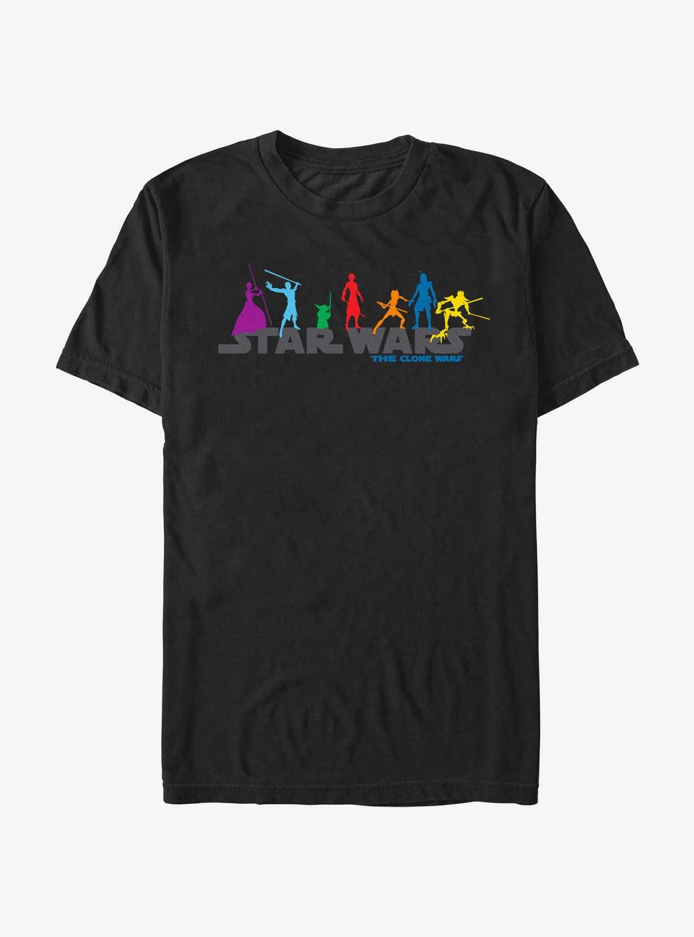 Star Wars: The Clone Wars Colorful Jedi Logo T-Shirt, BLACK, hi-res
