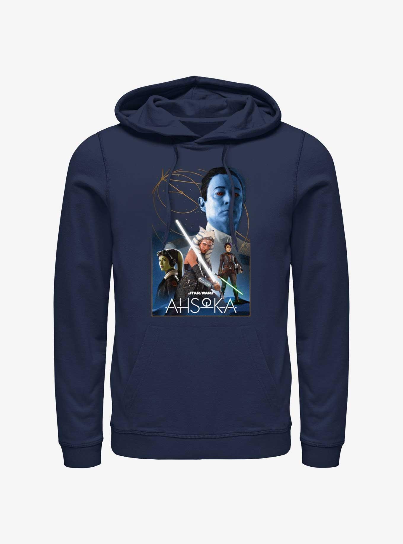 Star Wars Ahsoka Poster Hoodie, NAVY, hi-res