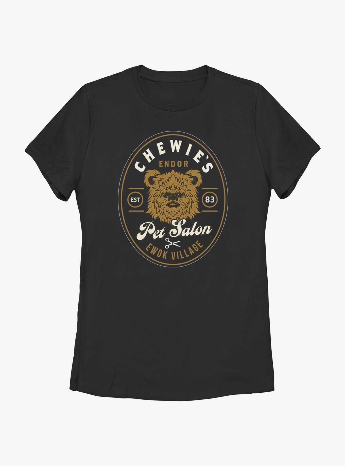 Star Wars Chewie's Pet Salon Ewok Village Womens T-Shirt, BLACK, hi-res