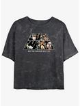 Star Wars Logo Fun Womens Mineral Wash Crop T-Shirt, BLACK, hi-res
