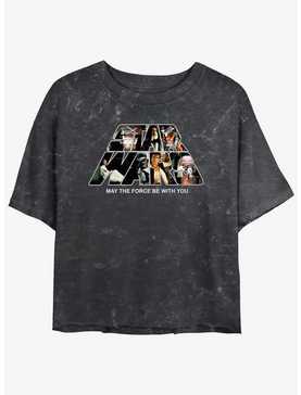 Star Wars Logo Fun Womens Mineral Wash Crop T-Shirt, , hi-res