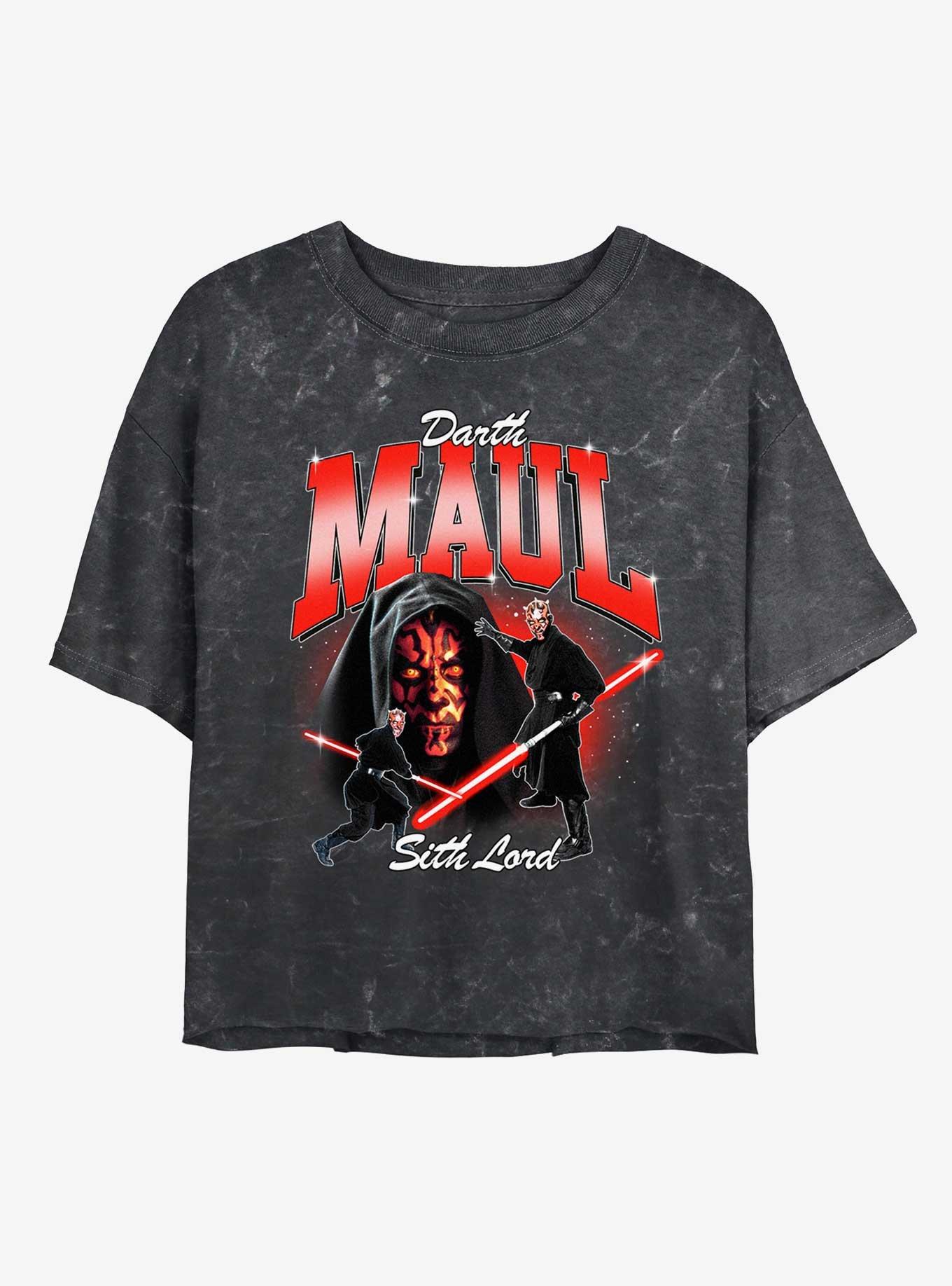 Star Wars Mauler Womens Mineral Wash Crop T-Shirt, BLACK, hi-res