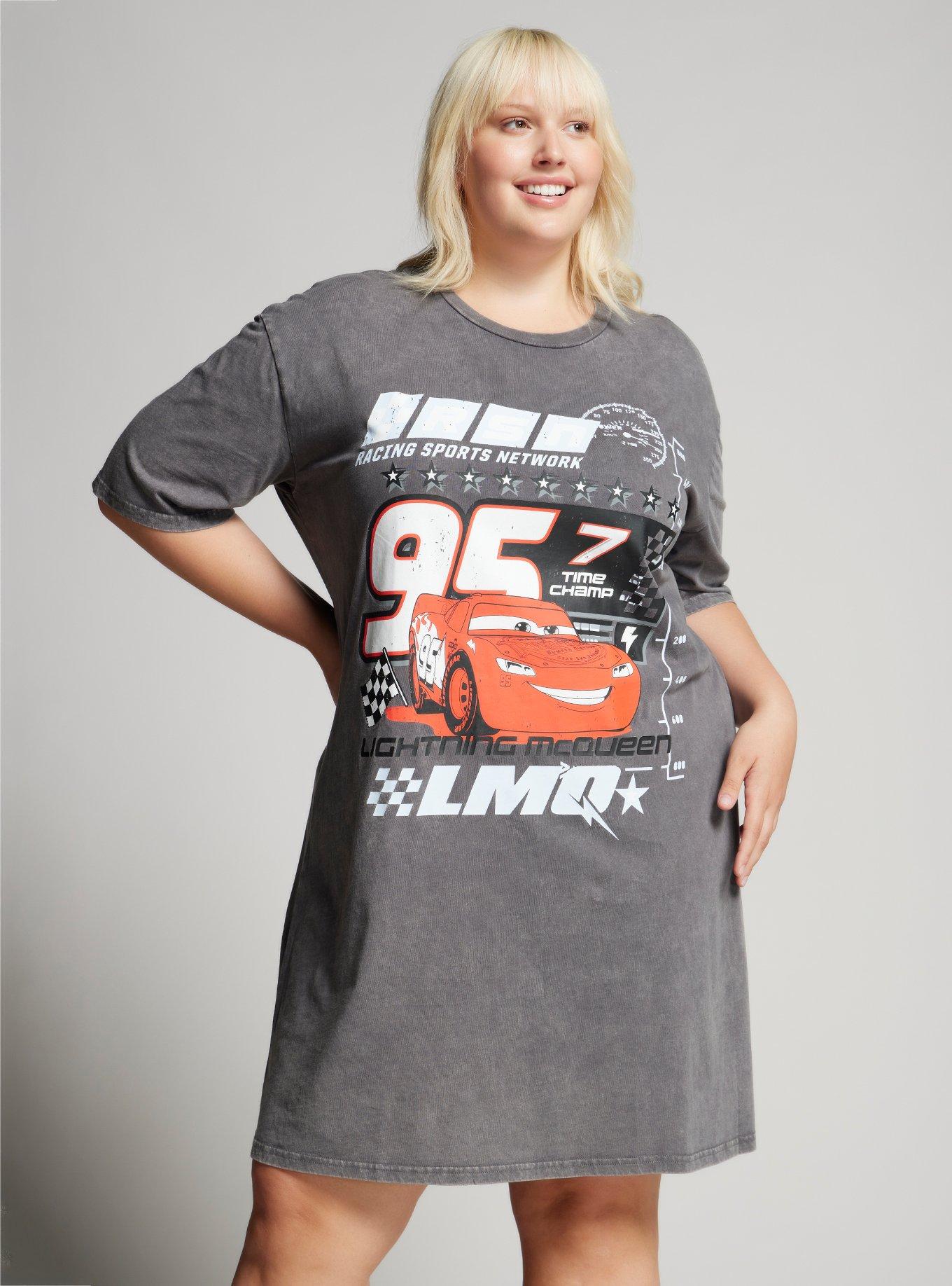 Disney Pixar Cars Lightning McQueen T-Shirt Dress Plus Size, MULTI, hi-res