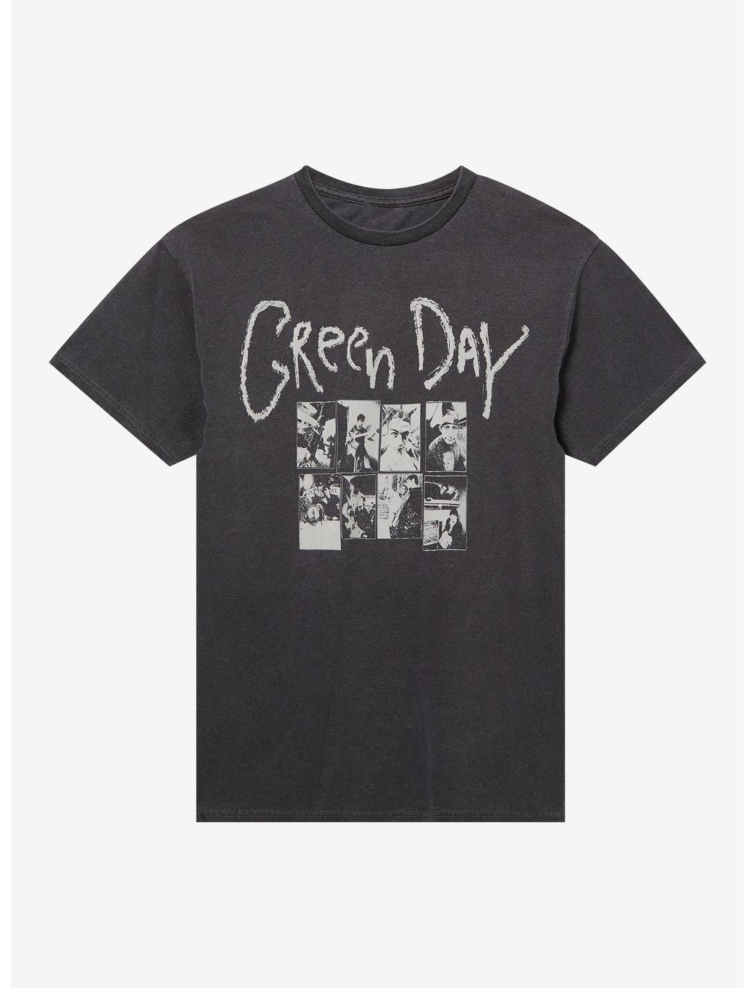 Green Day Photo Collage Washed Boyfriend Fit Girls T-Shirt, BLACK, hi-res