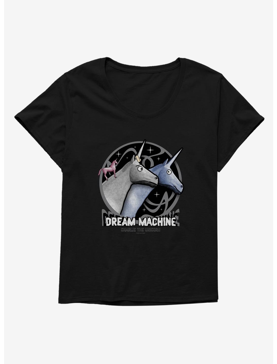 Charlie The Unicorn Dream Machine Womens T-Shirt Plus Size, BLACK, hi-res
