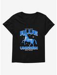 Charlie The Unicorn Blue Unicorn Womens T-Shirt Plus Size, BLACK, hi-res