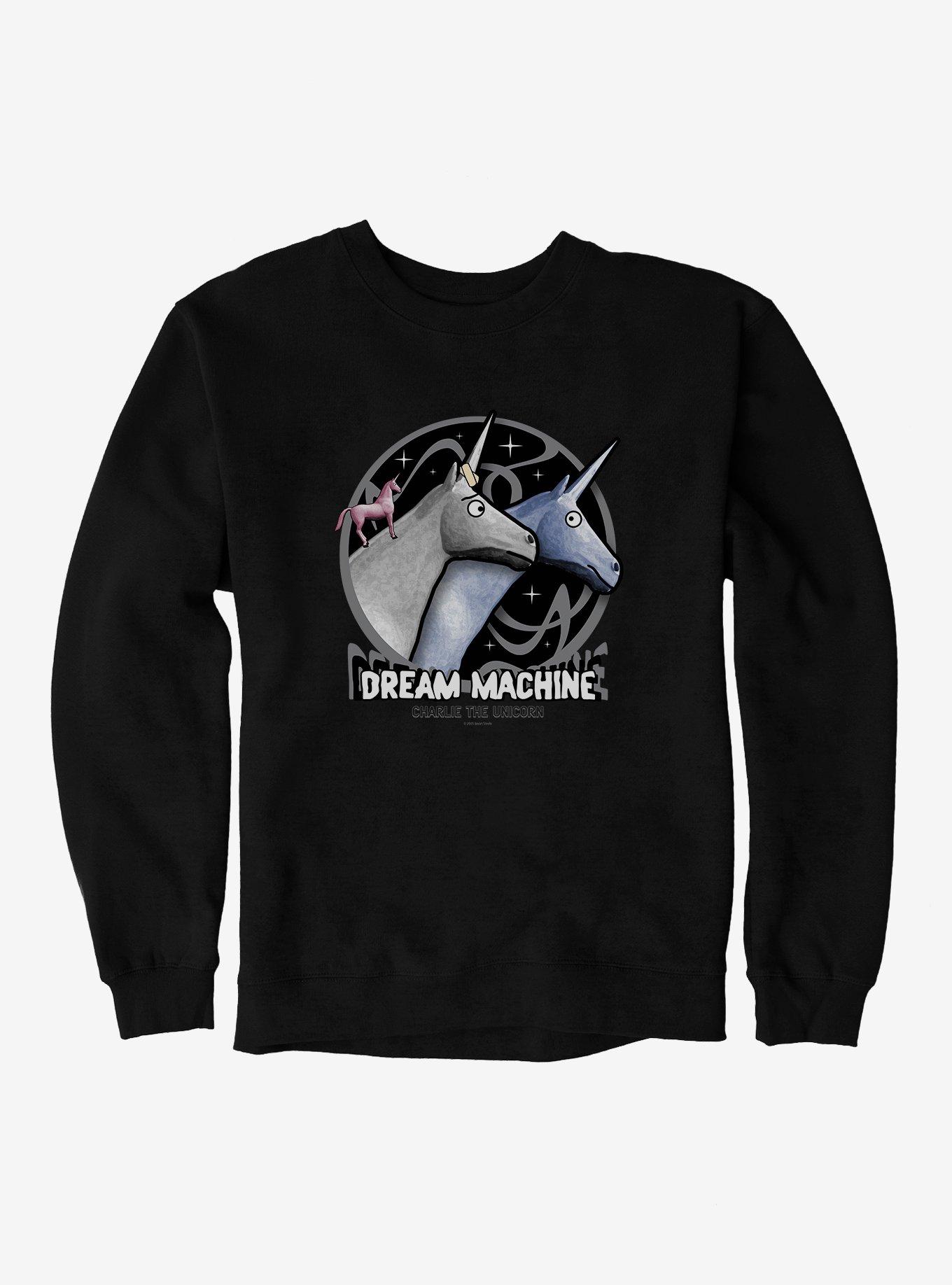 Charlie The Unicorn Dream Machine Sweatshirt, BLACK, hi-res