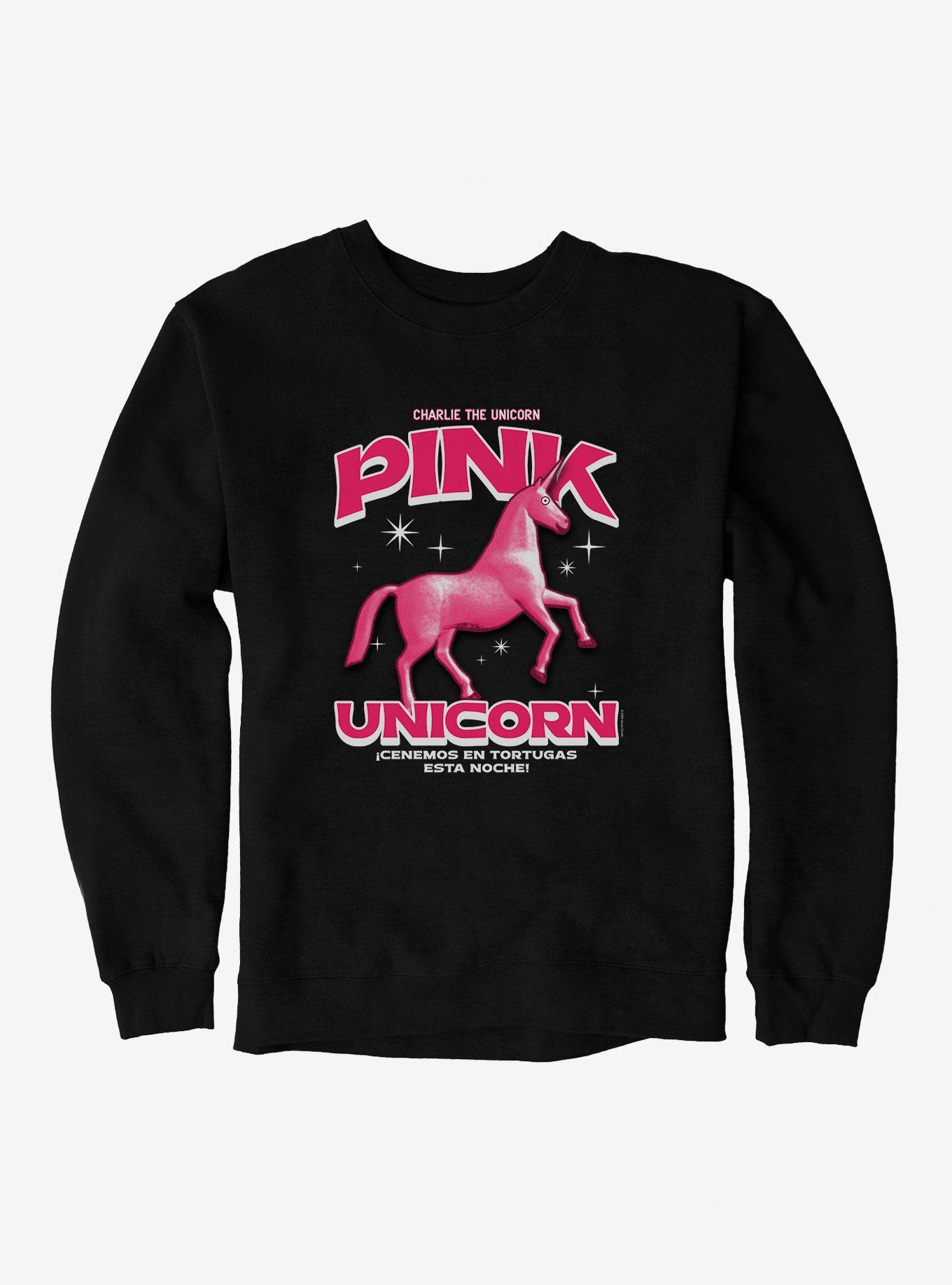 Charlie The Unicorn Pink Unicorn Sweatshirt, , hi-res