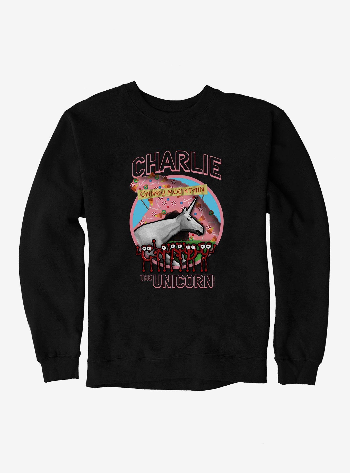 Charlie The Unicorn Candy Mountain Sweatshirt, BLACK, hi-res