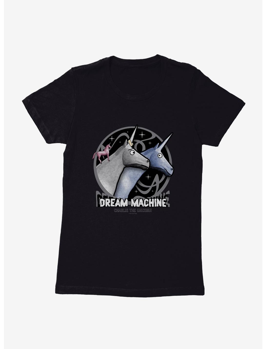 Charlie The Unicorn Dream Machine Womens T-Shirt, BLACK, hi-res