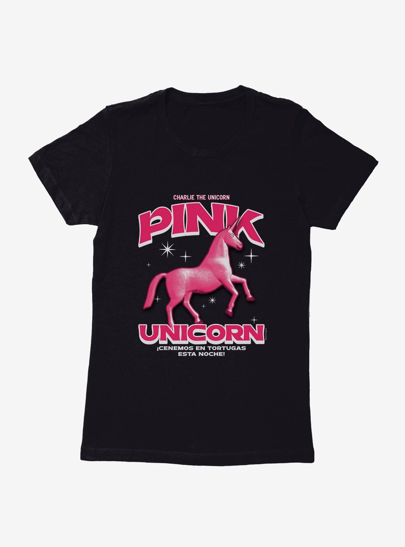 Charlie The Unicorn Pink Womens T-Shirt