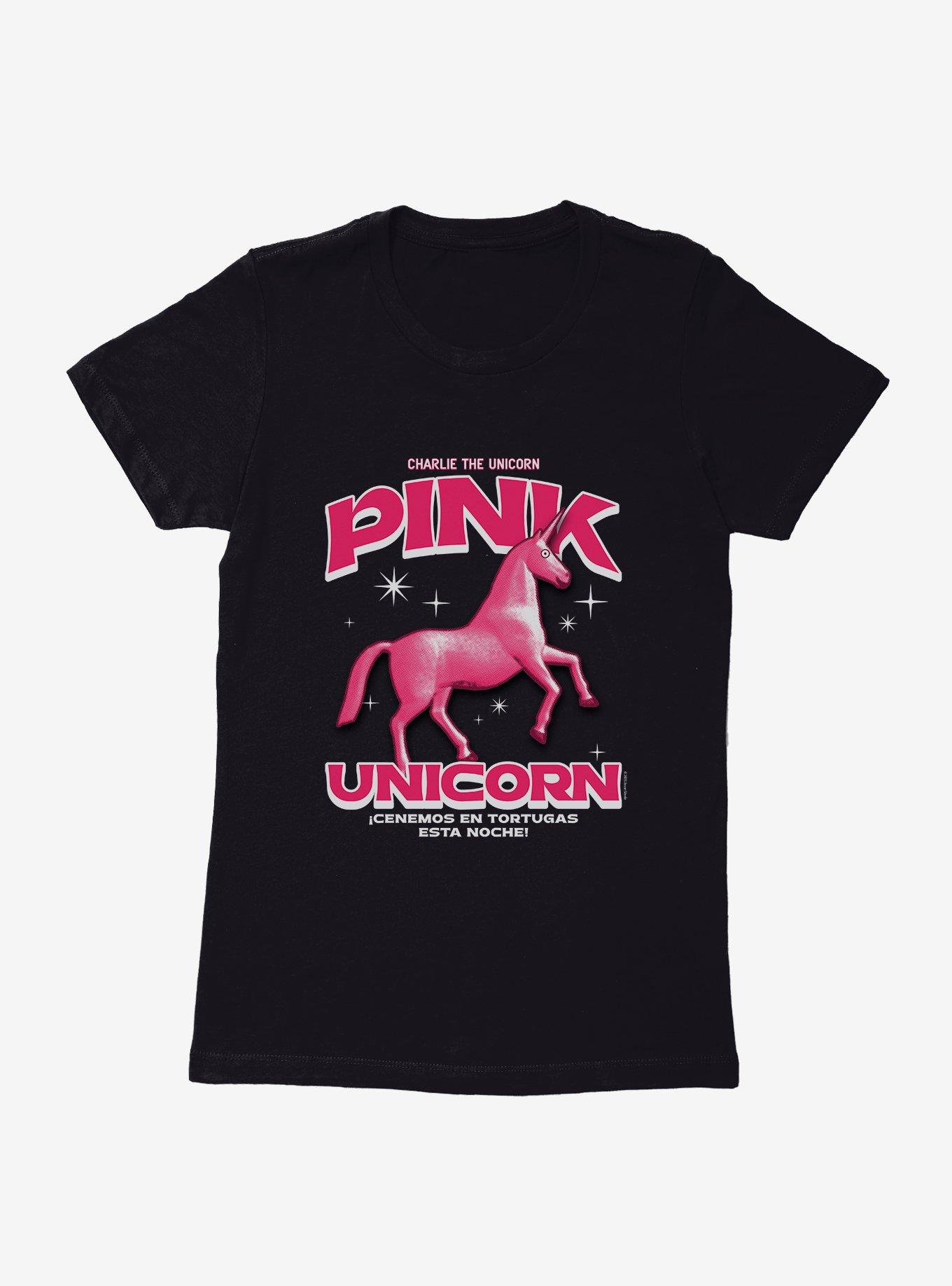 Charlie The Unicorn Pink Unicorn Womens T-Shirt, , hi-res