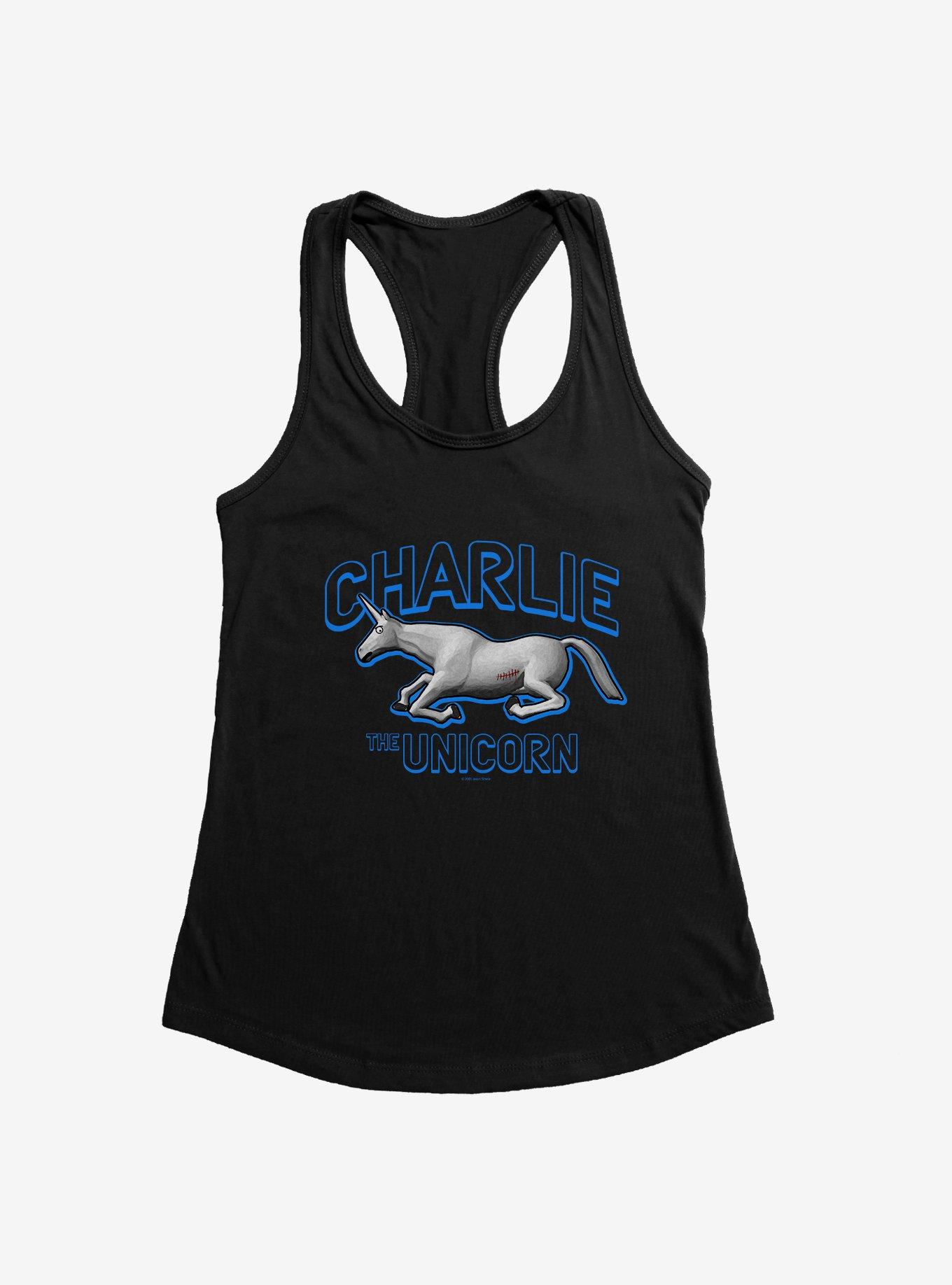 Charlie The Unicorn Stitches Womens Tank Top, BLACK, hi-res