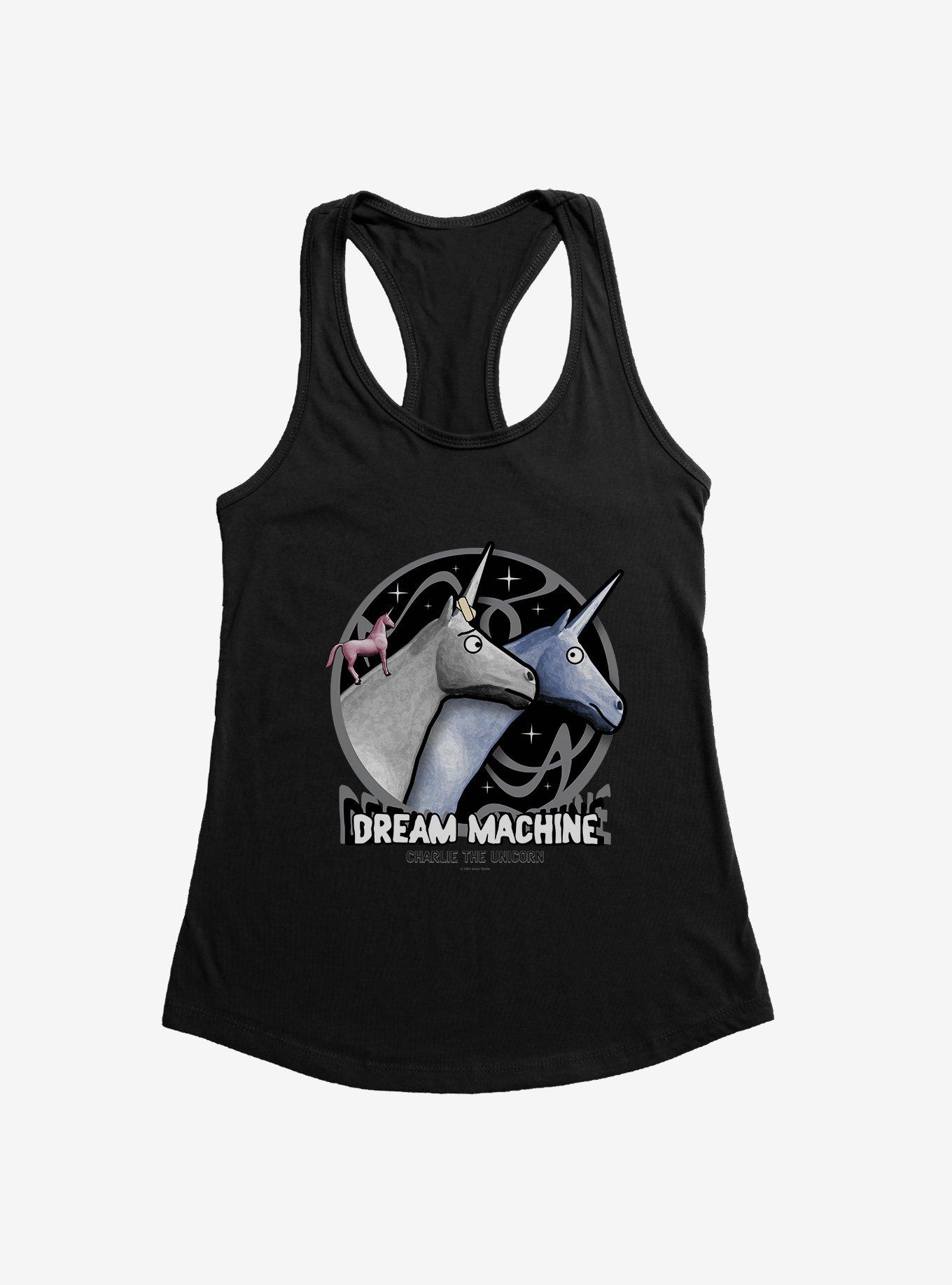 Charlie The Unicorn Dream Machine Womens Tank Top, BLACK, hi-res