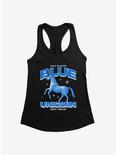 Charlie The Unicorn Blue Unicorn Womens Tank Top, BLACK, hi-res