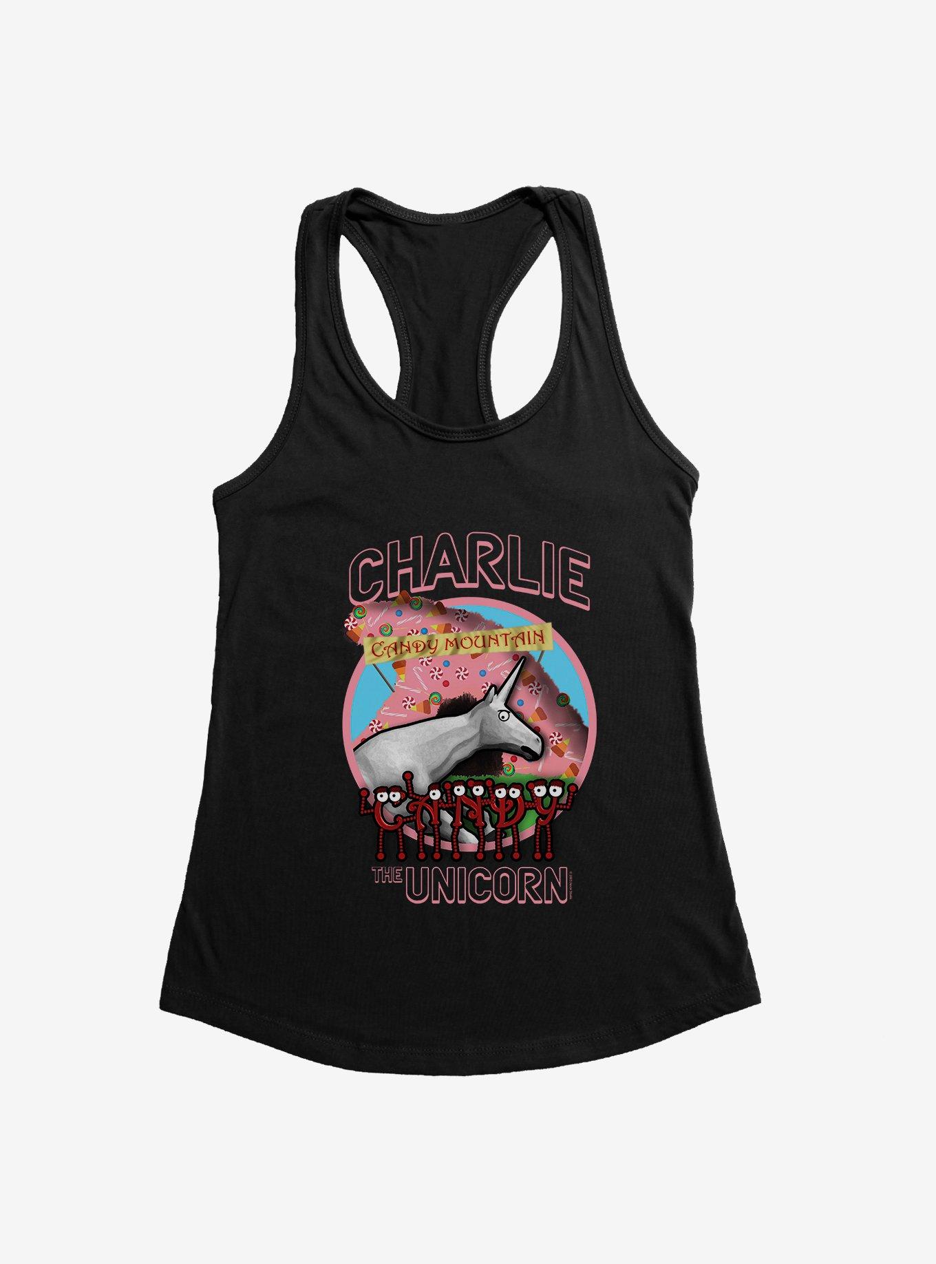 Charlie The Unicorn Candy Mountain Womens Tank Top, BLACK, hi-res