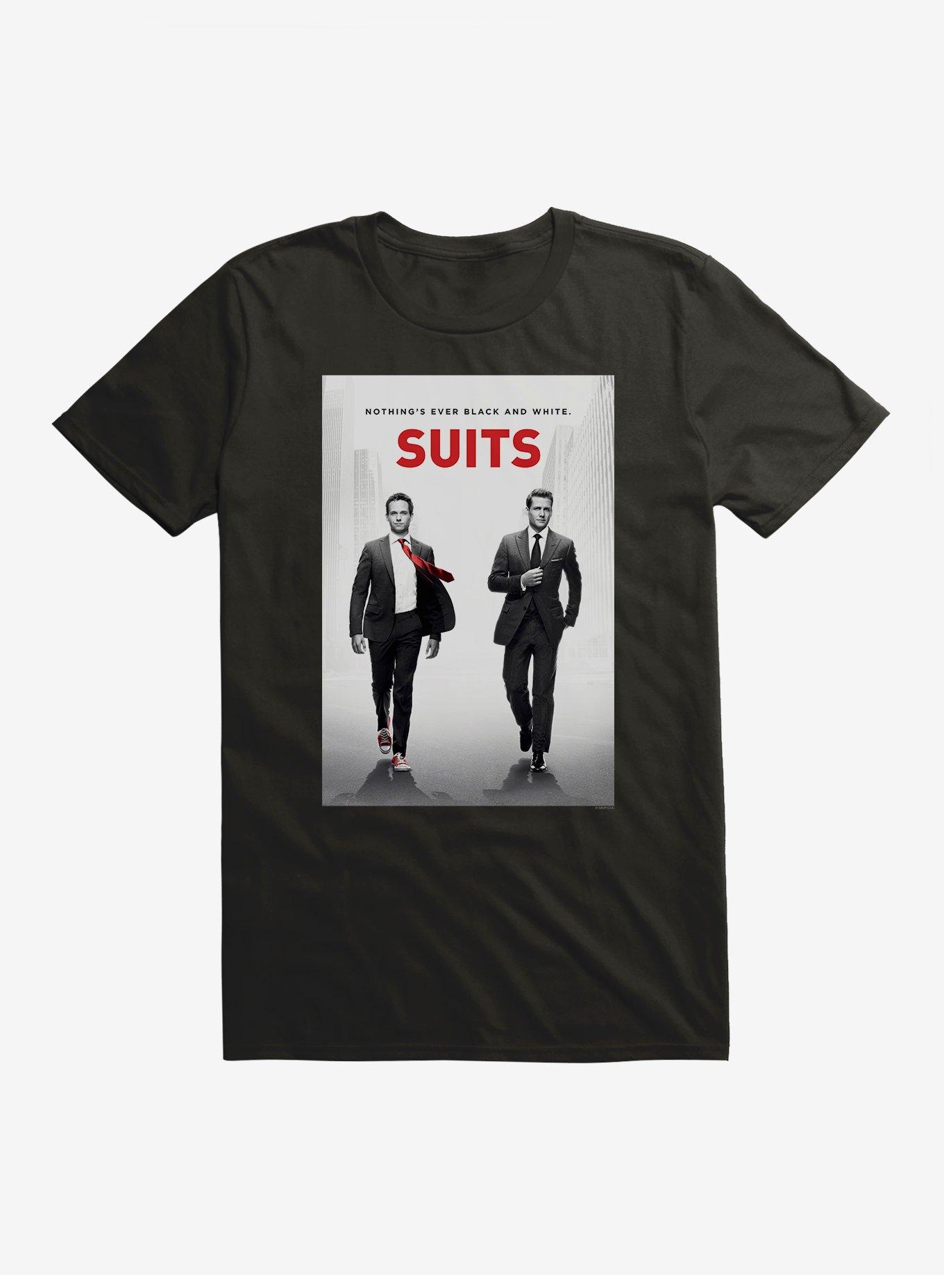 Suits Nothing's Ever Black And White. T-Shirt, , hi-res