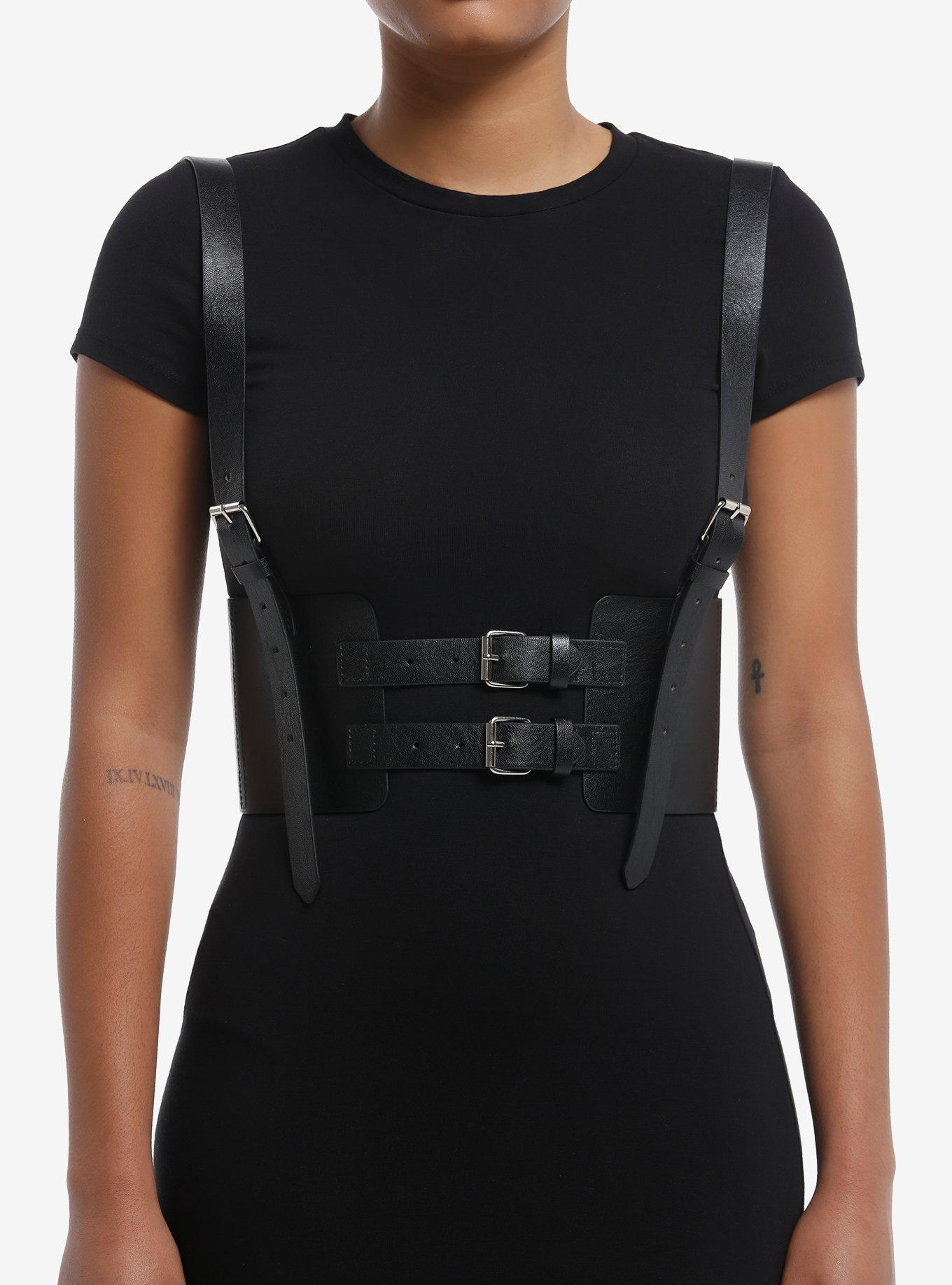 Black Multi Buckle Harness, MULTI, hi-res