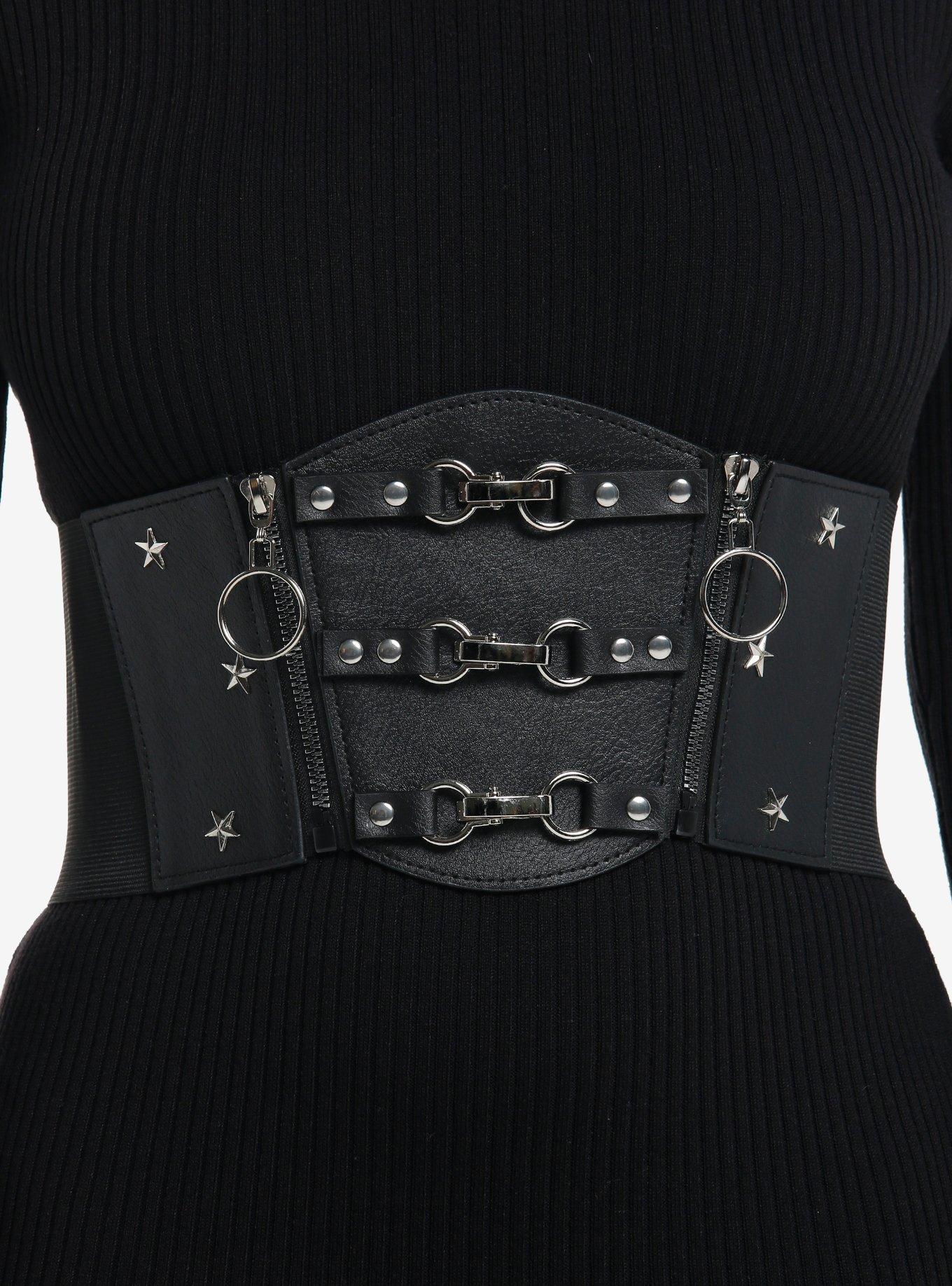 Black Star Stud Buckle Underbust Corset