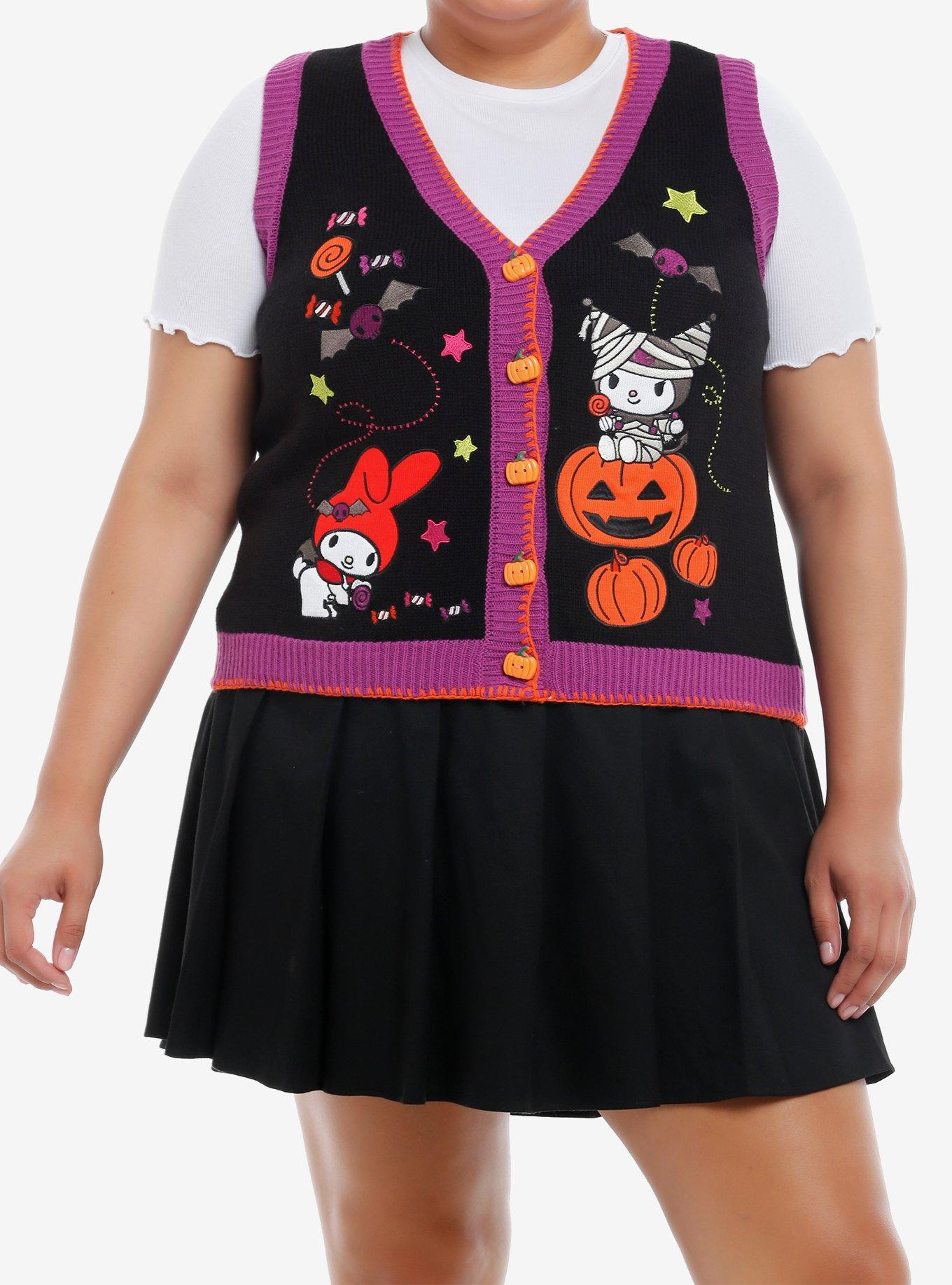 My Melody & Kuromi Halloween Girls Sweater Vest Plus Size, , hi-res