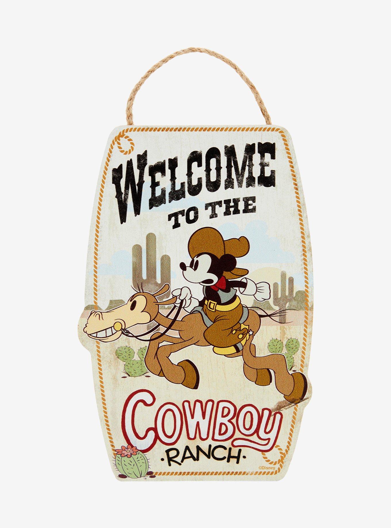 Disney Mickey Mouse Cowboy Ranch Hanging Wall Sign — BoxLunch Exclusive