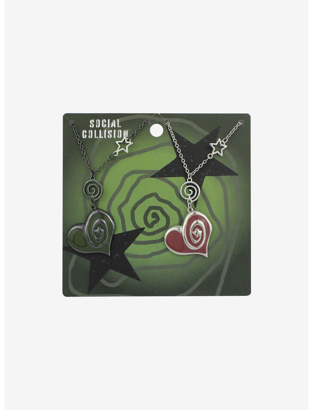 Social Collision Spiral Heart Best Friend Necklace Set, , hi-res