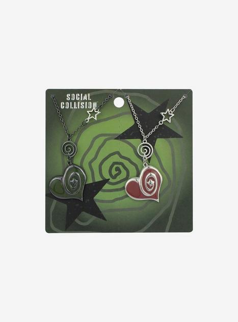 Social Collision Spiral Heart Best Friend Necklace Set | Hot Topic