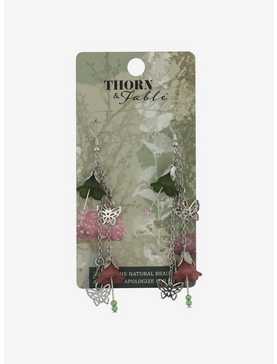 Thorn & Fable Floral Butterfly Drop Earrings, , hi-res