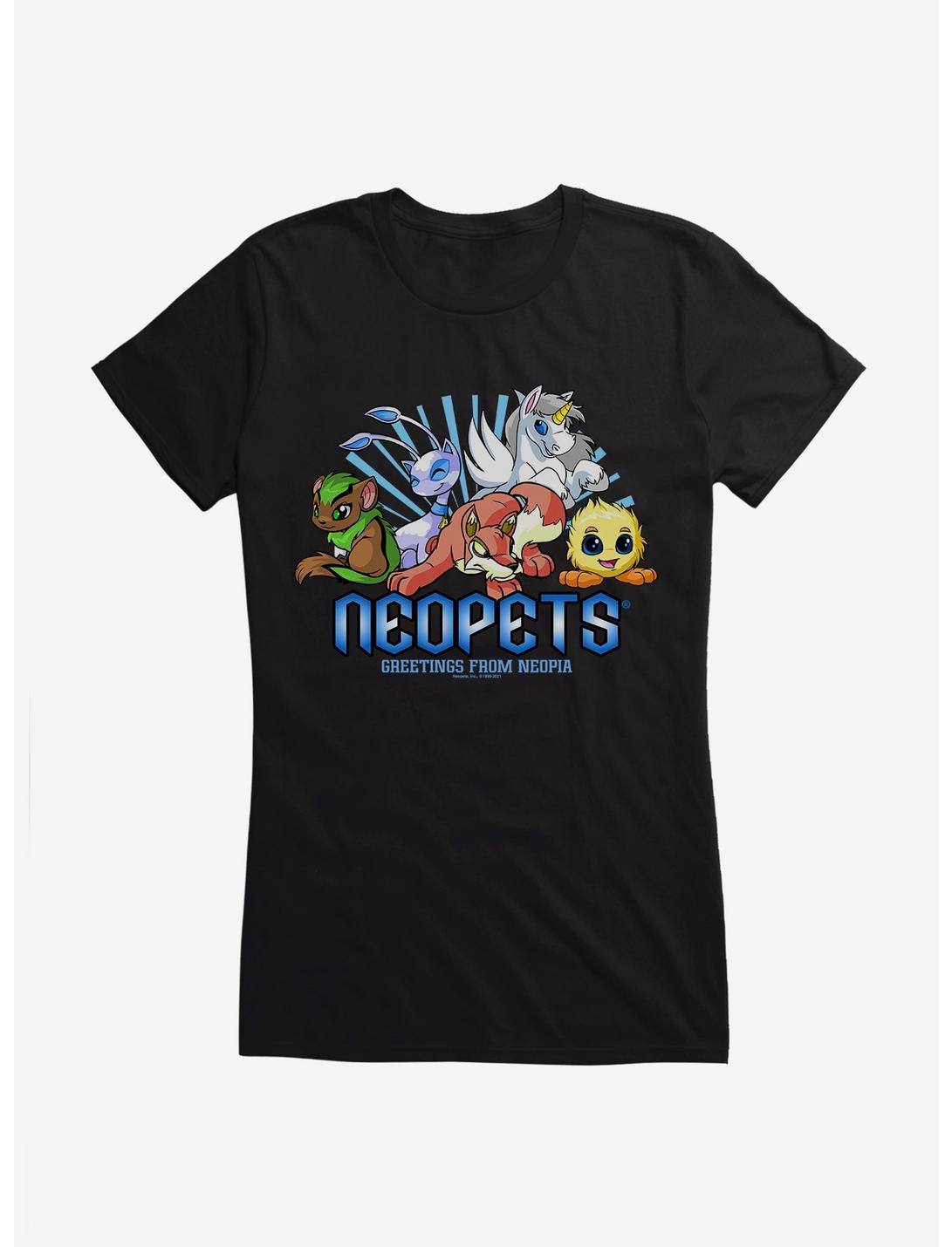 Neopets Greetings From Neopia Girls T-Shirt, BLACK, hi-res
