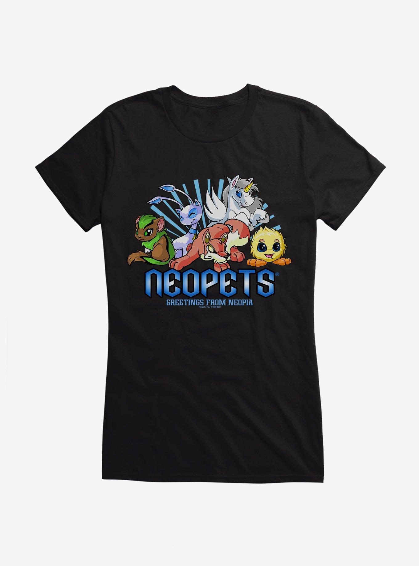 Neopets Greetings From Neopia Girls T-Shirt, BLACK, hi-res