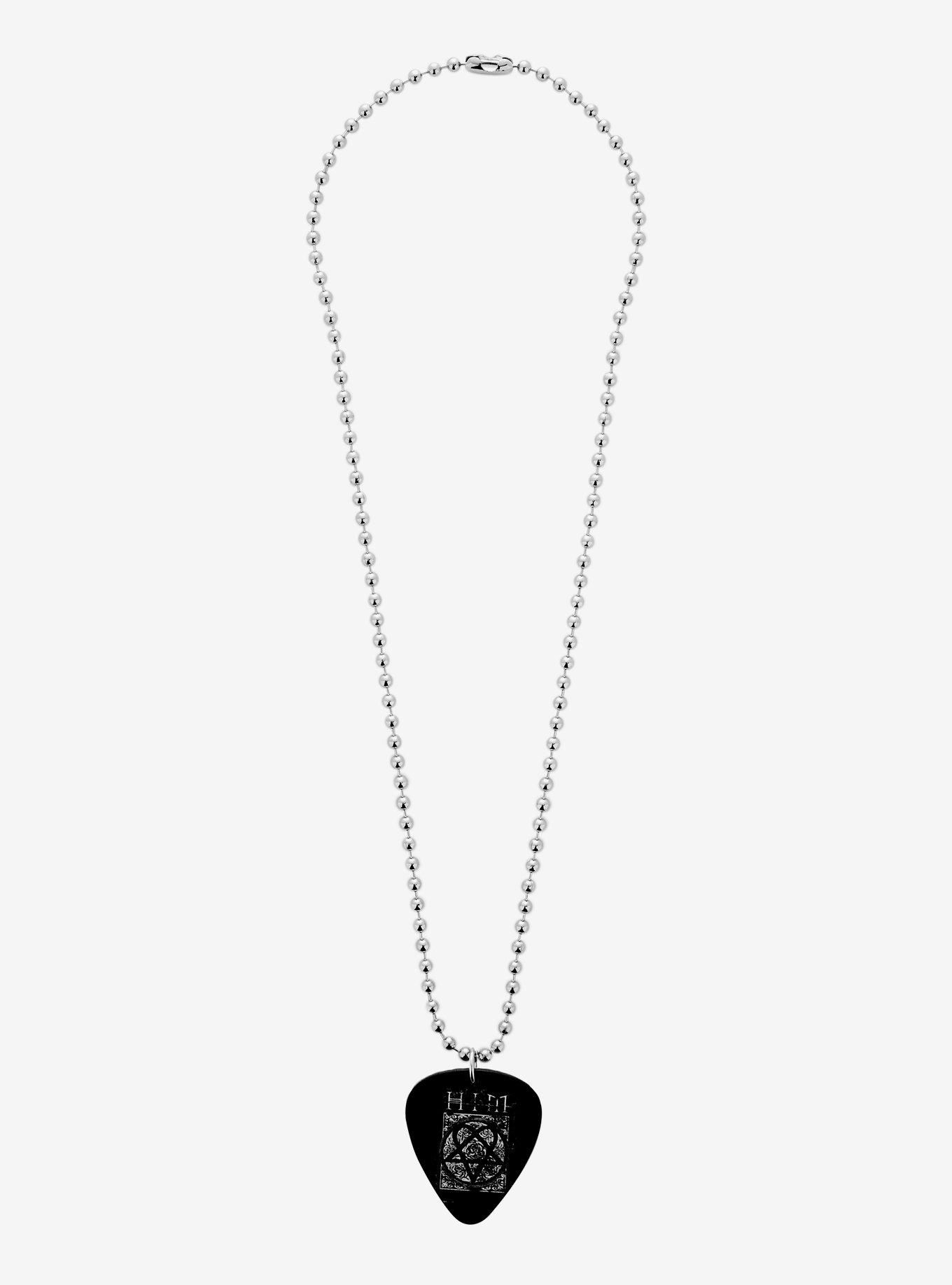 HIM Heartagram Guitar Pick Ball Chain Necklace, , hi-res