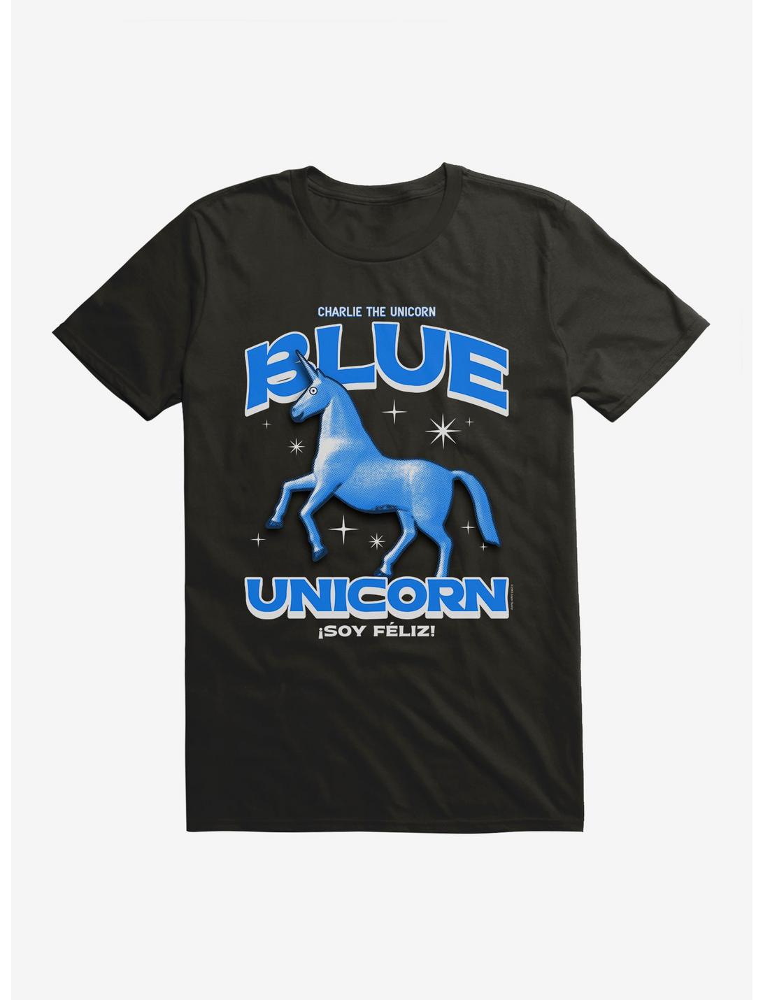 Charlie The Unicorn Blue Unicorn T-Shirt, BLACK, hi-res