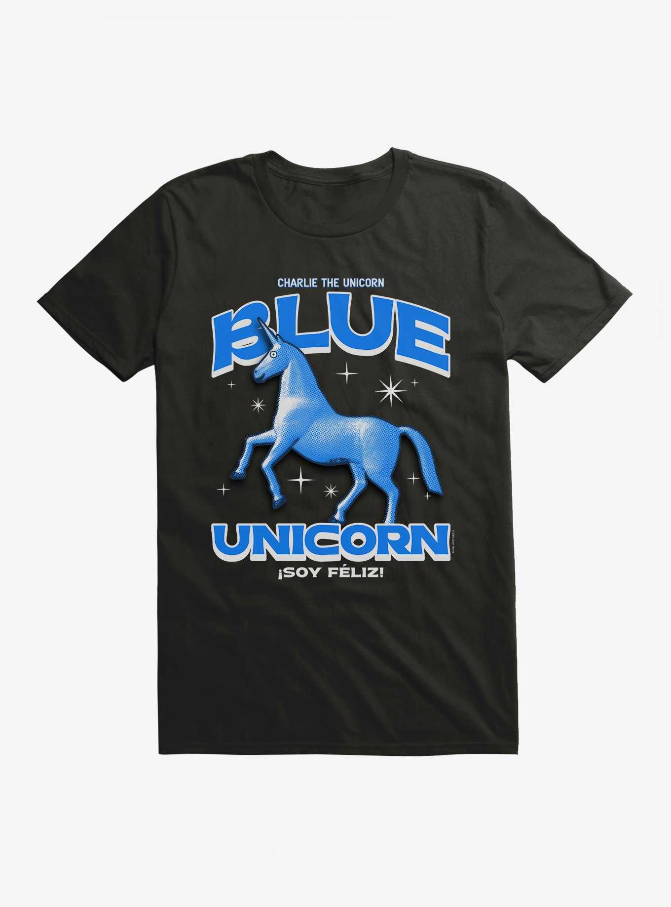 Charlie The Unicorn Blue Unicorn T-Shirt, , hi-res