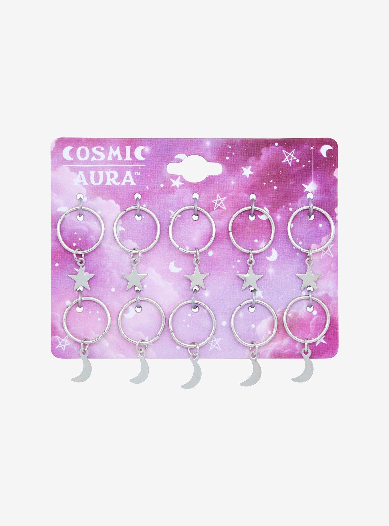 Cosmic Aura Silver Celestial Hair Charms